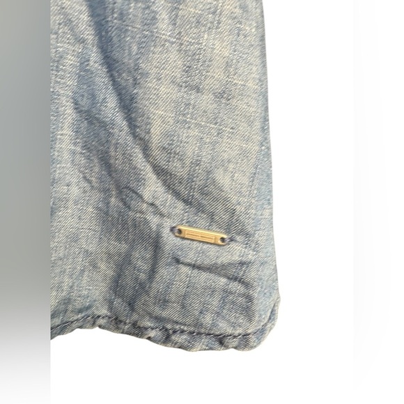 Tommy Hilfiger women’s denim off shoulder button down dress cotton sz 4 preloved - Picture 3 of 7